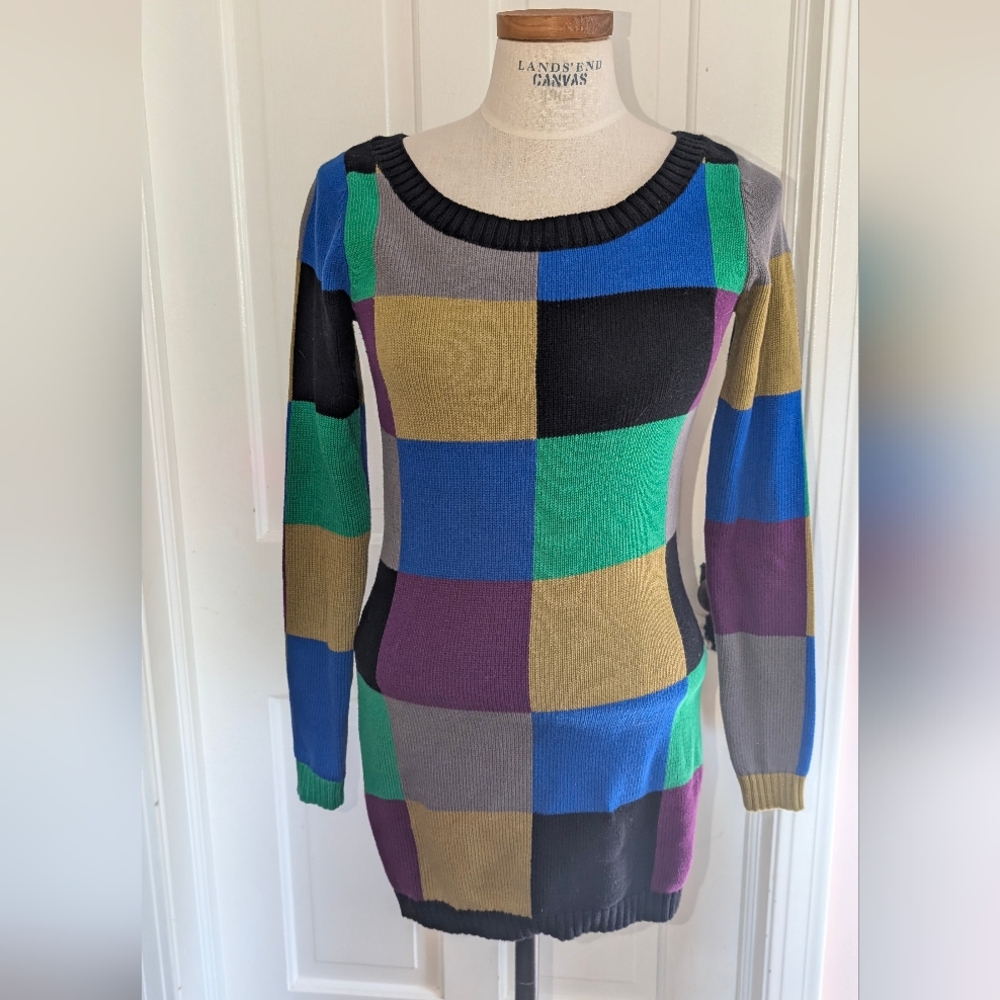Betsey Johnson Multicolor Patchwork Sweater